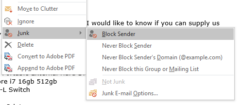 Mark email as spam and block senders to get junk out of your inbox